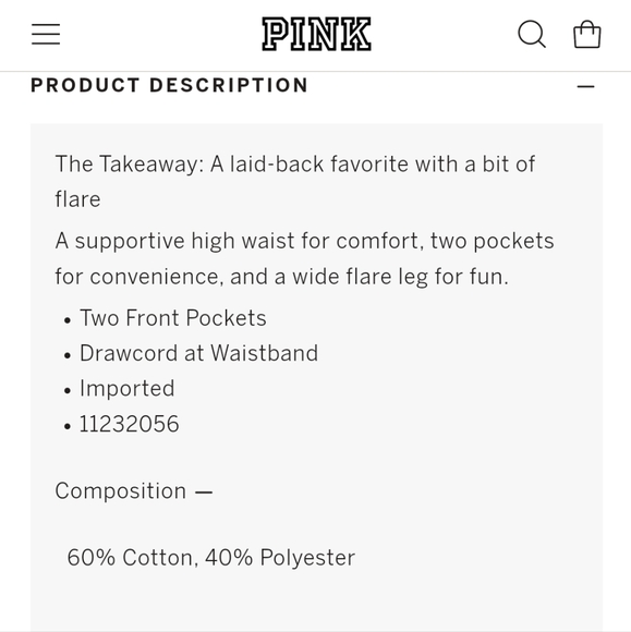 NWT Pink Everyday Fleece High Waist Flare Pants Women's Sweatpants Black XXL - Picture 5 of 7